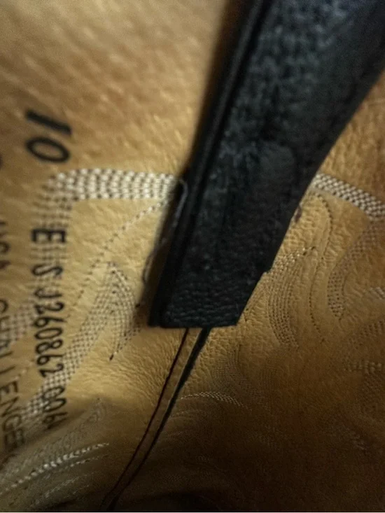 Men's Black Leather Western Cowboy Boots - Classic Pull-On Style - Picture 7 of 10